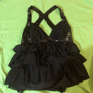 2000S SEQUIN BABYDOLL TOP